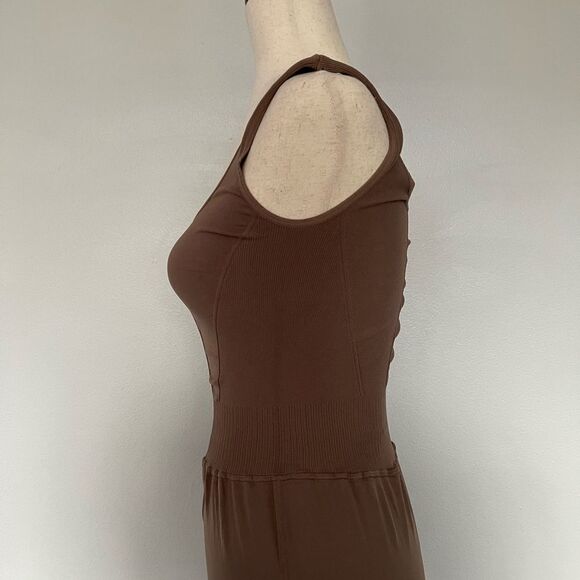 Free People Good Karma Flared Onesie in Mocha BNWOT - Picture 3 of 10